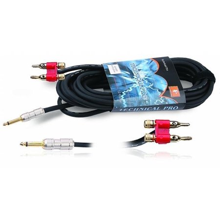 TECHNICAL PRO Technical Pro cqq12100 .25 in. to Banana Speaker Cables 50 ft. Feet 16 Gauge cqq12100